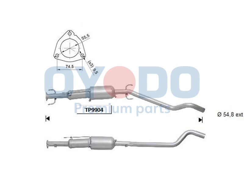 Soot/Particulate Filter, exhaust system 20N0084-OYO