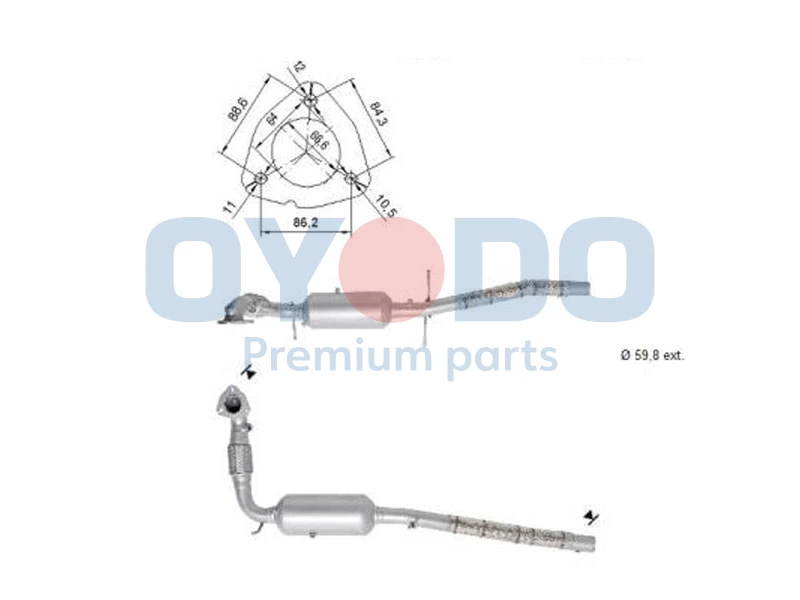 Soot/Particulate Filter, exhaust system 20N0132-OYO