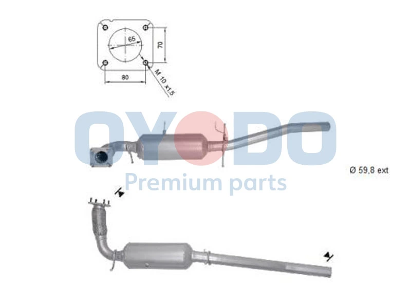 Soot/Particulate Filter, exhaust system 20N0073-OYO