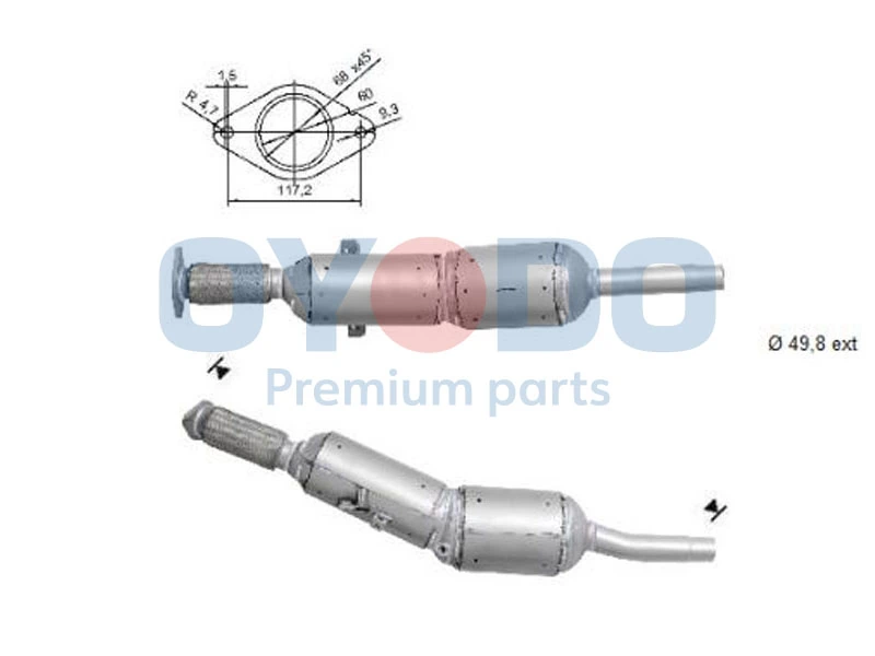 Soot/Particulate Filter, exhaust system 20N0016-OYO