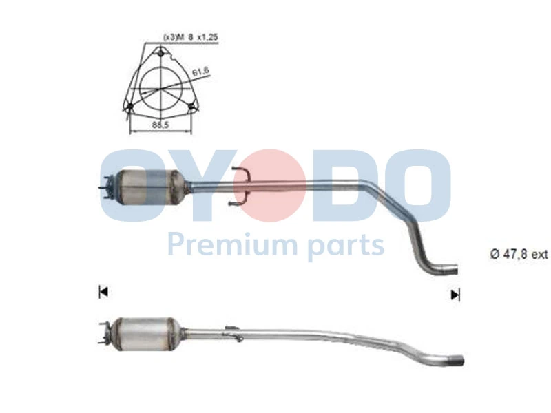 Soot/Particulate Filter, exhaust system 20N0096-OYO