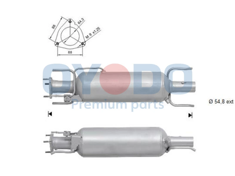 Soot/Particulate Filter, exhaust system 20N0046-OYO