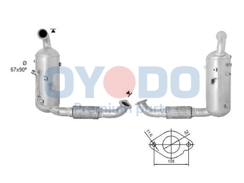 Soot/Particulate Filter, exhaust system 20N0140-OYO