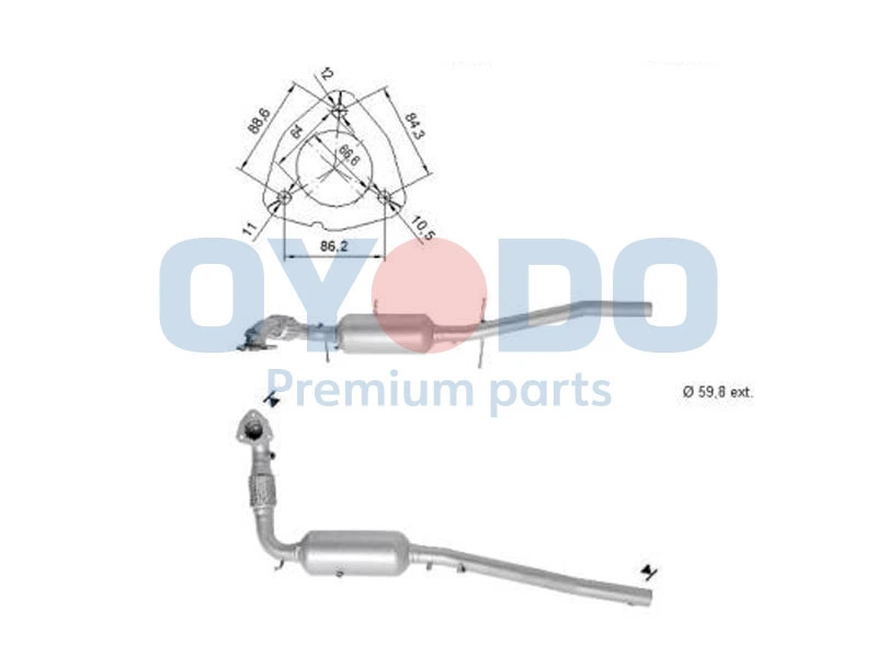 Soot/Particulate Filter, exhaust system 20N0142-OYO