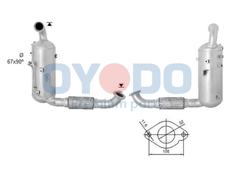 Soot/Particulate Filter, exhaust system 20N0057-OYO