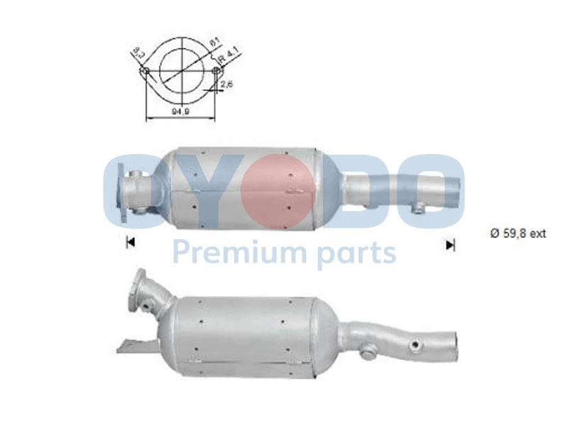 Soot/Particulate Filter, exhaust system 20N0075-OYO