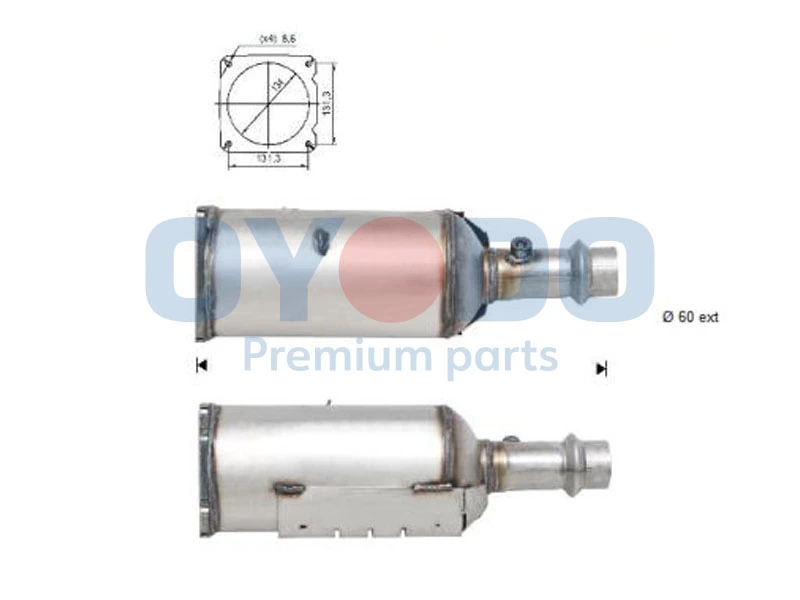 Soot/Particulate Filter, exhaust system 20N0021-OYO