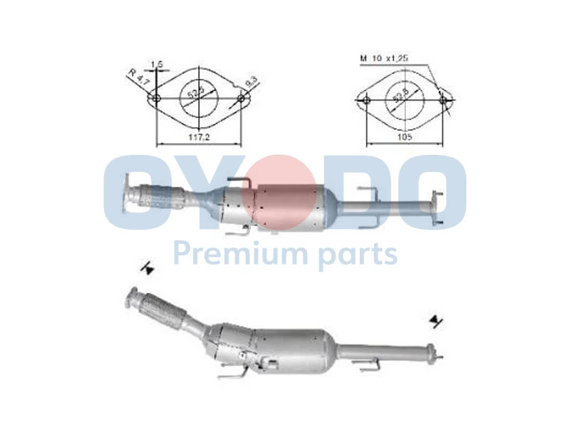 Soot/Particulate Filter, exhaust system 20N0135-OYO