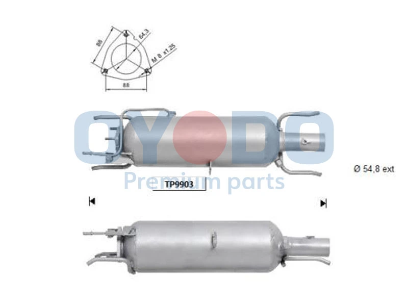 Soot/Particulate Filter, exhaust system 20N0020-OYO