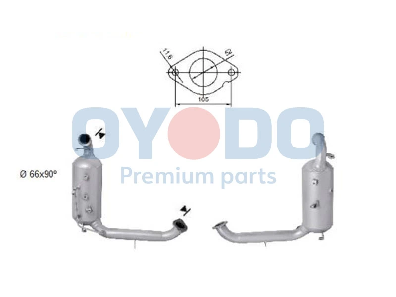Soot/Particulate Filter, exhaust system 20N0003-OYO