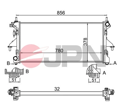 Radiator, engine cooling 60C9019-JPN
