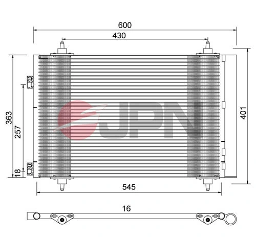 Condenser, air conditioning 60C9123-JPN