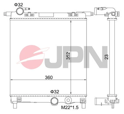 Radiator, engine cooling 60C9067-JPN
