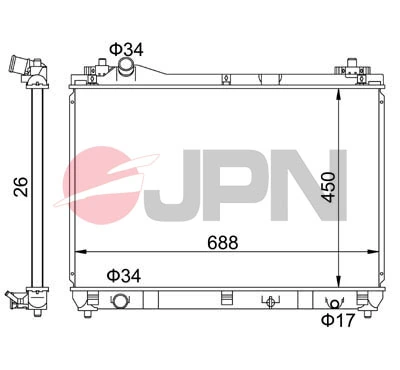 Radiator, engine cooling 60C9049-JPN