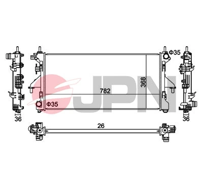 Radiator, engine cooling 60C9020-JPN