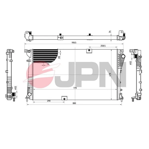 Radiator, engine cooling 60C9046-JPN
