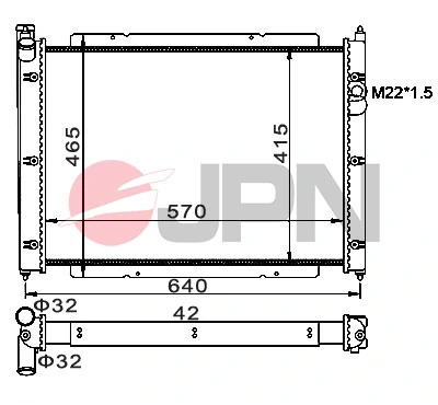 Radiator, engine cooling 60C9059-JPN