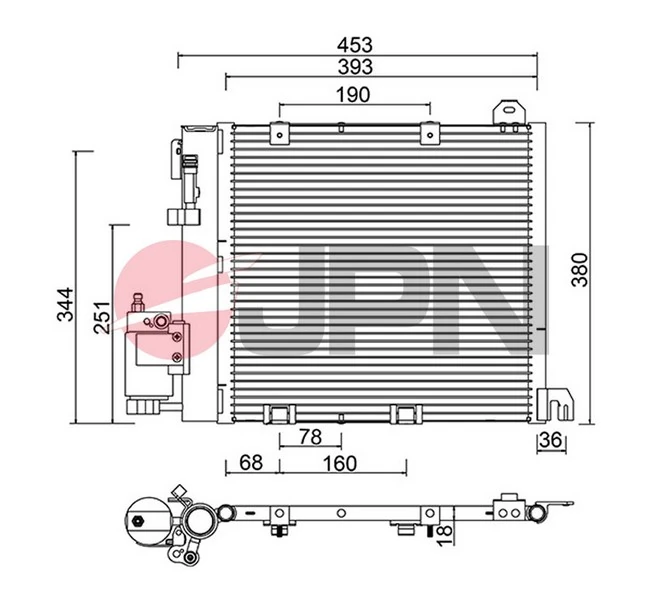 Condenser, air conditioning 60C9112-JPN
