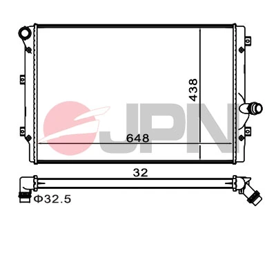 Radiator, engine cooling 60C9060-JPN