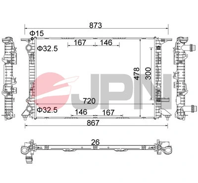 Radiateur, refroidissement du moteur 60C9005-JPN