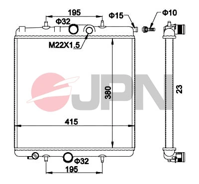 Radiator, engine cooling 60C9040-JPN