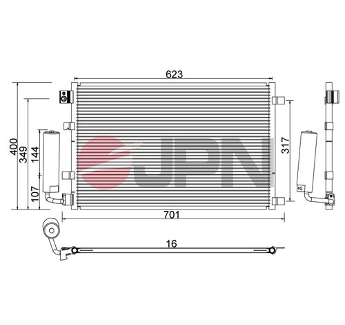 Condenser, air conditioning 60C9110-JPN