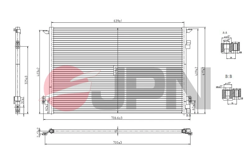 Condenser, air conditioning 60C9116-JPN