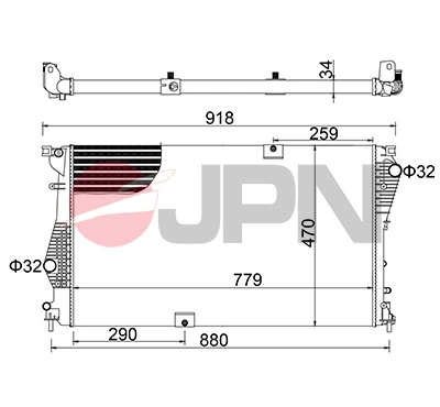 Radiator, engine cooling 60C9047-JPN