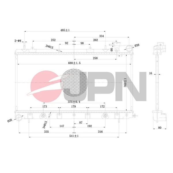 Radiator, engine cooling 60C9050-JPN