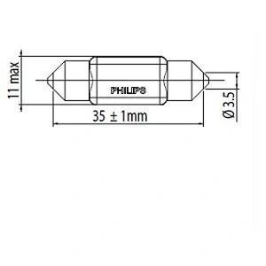 PHILIPS 11854CU60X1 Bulb, licence plate light