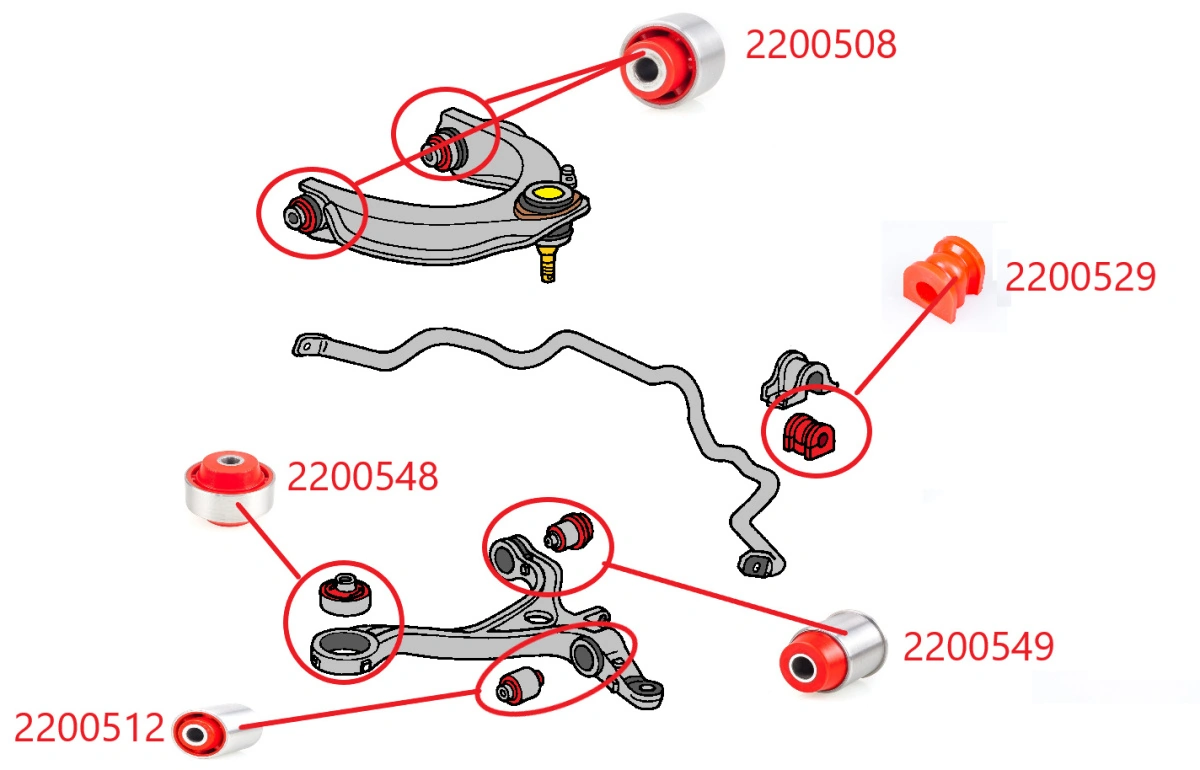 Mounting, control/trailing arm 2200549-00/80SHA