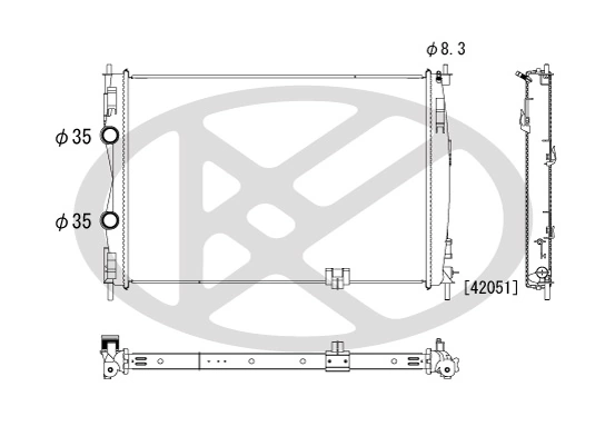 Radiator, engine cooling PL022177