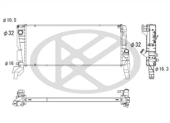 Radiator, engine cooling PL423628