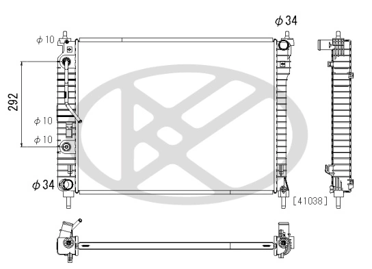 Radiator, engine cooling PL313206