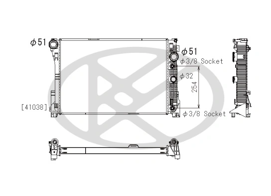 Радиатор, охлаждение двигателя PL412485