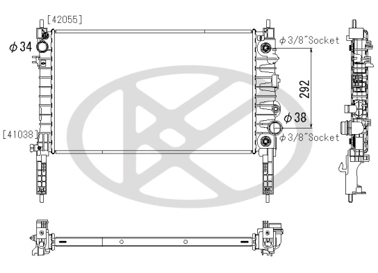 Radiator, engine cooling PL463549