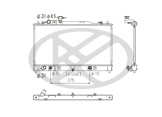Radiator, engine cooling PL062695