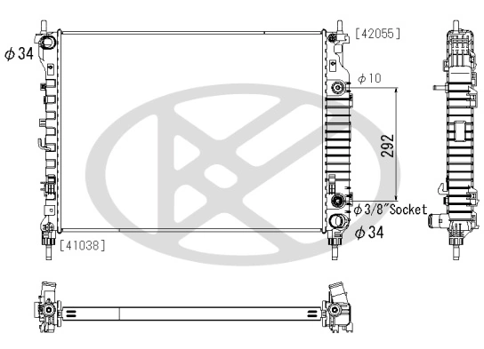 Radiator, engine cooling PL313204