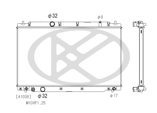 Radiator, engine cooling PL083391R