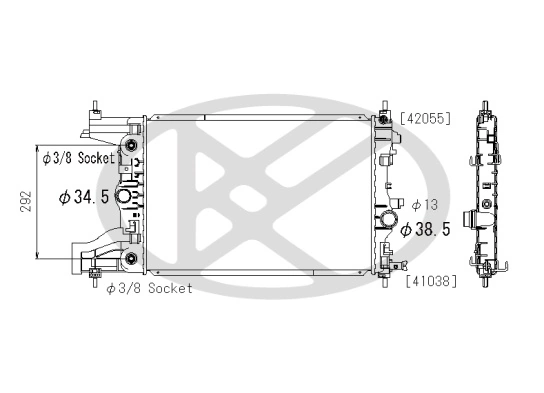 Radiator, engine cooling PL312395