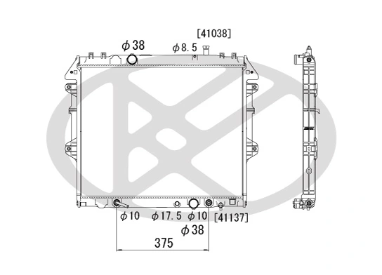 Radiator, engine cooling PL011852