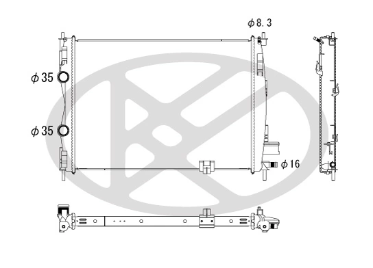 Radiator, engine cooling PL022176