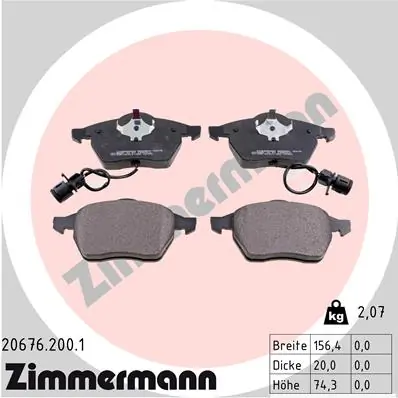 Brake Pad Set, disc brake 20676.200.1