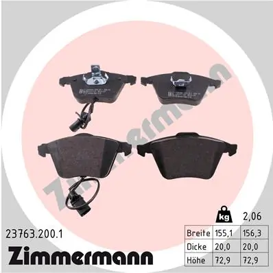 Brake Pad Set, disc brake 23763.200.1