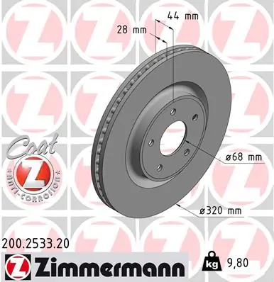 Brake Disc COAT Z 200.2533.20