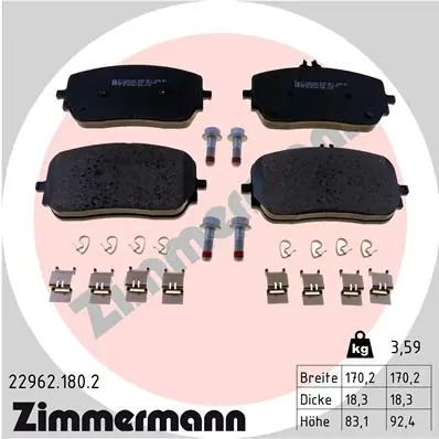 Brake Pad Set, disc brake 22962.180.2