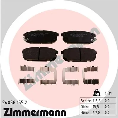 Brake Pad Set, disc brake 24058.155.2