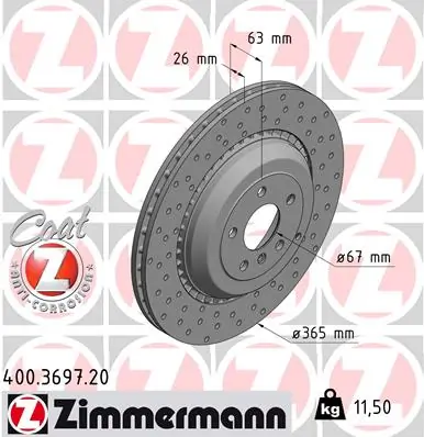 Brake Disc COAT Z 400.3697.20