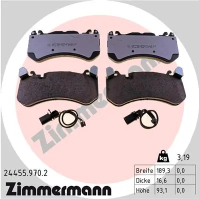 Brake Pad Set, disc brake rd:z 24455.970.2