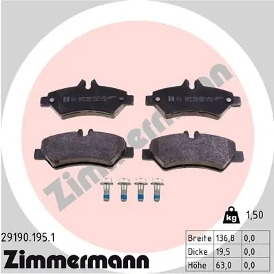 Brake Pad Set, disc brake 29190.195.1